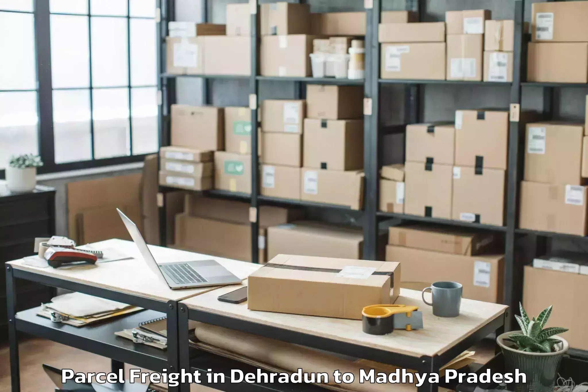 Easy Dehradun to Gwalior Gird Parcel Freight Booking